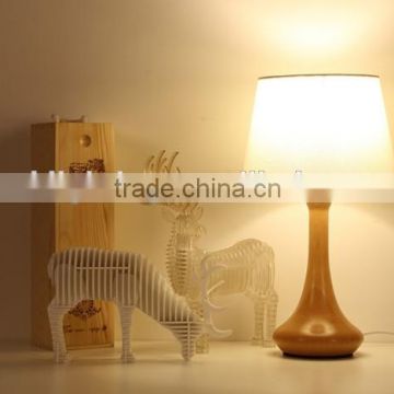 Modern Fabric Shade Wood Table Lamp LED Wood table lamp JK-879-18 LED Wood table Light