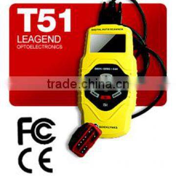 Professional digital auto scanner CAN OBD2/EOBD universal car Code Reader with update online,multi-language T51