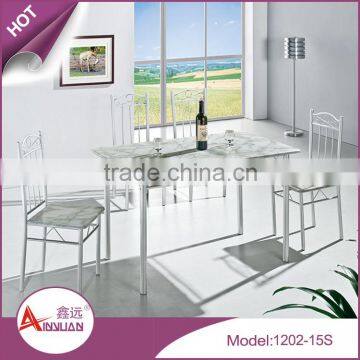 Foshan furniture rectangular mdf green pvc dining table pictures of dining table chair