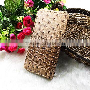 High Quality Brown Wrinkle PU Leather Rivets Decoration Long Wallet For Women With Zipper photo-2