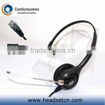 Professional call center headset headphone with rj11 plug and noise cancelling mic for telephone HSM-600TPQDRJ