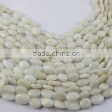 4 Strands Natural White King Agate Smooth 8x10-9x16mm Oval Drilled Jewelry Handmade Making Beads Strand