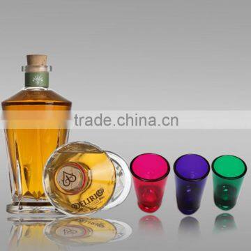 2oz Hot Sale Short Glasses Colored Disposable Plastic Cup With Logo Printing Customize