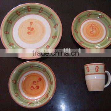 stoneware dinnerware,stoneware dinner set, hand painted stoneware dinnerware