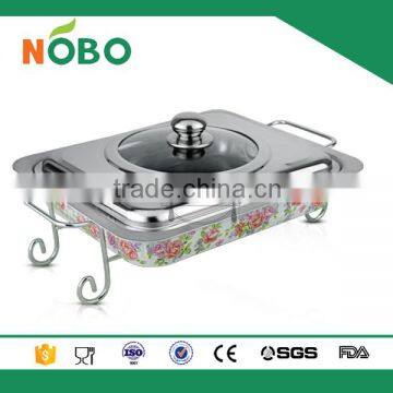 combination lid decal flower fast food tray with stander