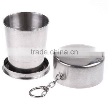 camping portable stainless steel retractable outdoor folding cup