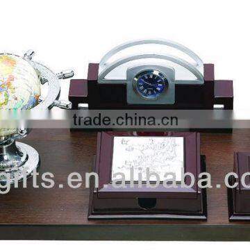 100pcs Wood Globe & Name Card & Pen Holder Office Stationary Desktop Set Gift-31