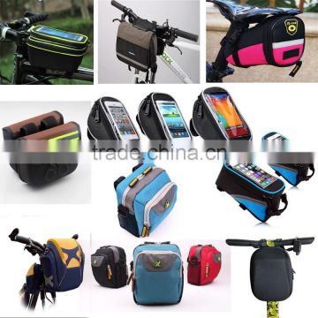 2015 new designs outdoor cycling waterproof mobile phone screen touch bike saddle bag