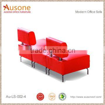 China Office Product Orange Leather Sectional Sofa photo-5