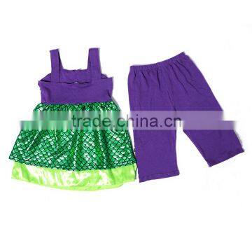 New Arrival Children's Mermaid Sets Pretty Dress With Purple Pants photo-3
