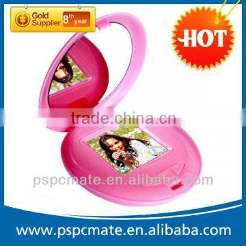 mini round mirror digital photo frame as wedding gift