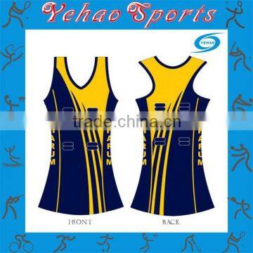 Stripe design netball a-line dress sublimation made