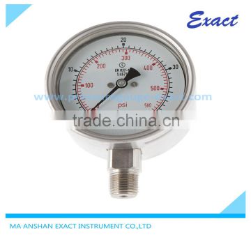 DN100mm high quality stainless steel liquid filled pressure gauge Exact