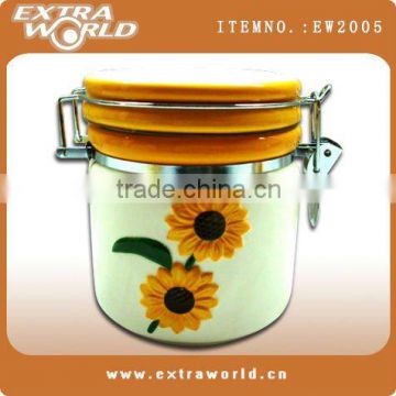 sunny flower ceramic candy jar