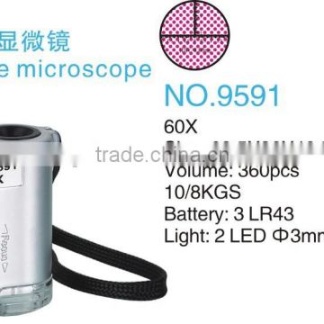 UV lamp microscope /pocket loupe with led lamp/microscope with scale