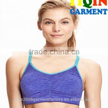 GYM Women's Light Support Ruched Seamless Sports Bras