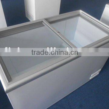 450L flat glass door freezer,European model,Right angle,Strong inner coated plate