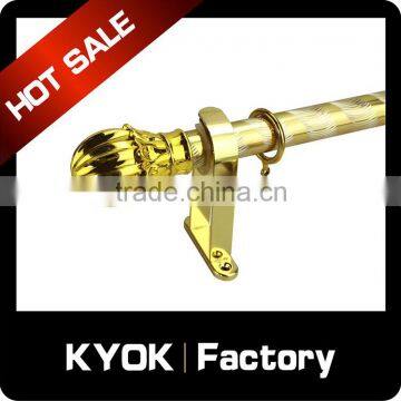 KYOK gold series curtain poles&finials&bracket,plastic curtain finials,aluminum curtain poles