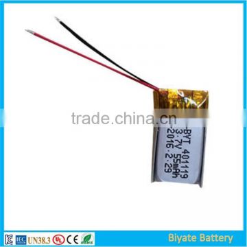 High quality small size 3.7V flat smart band li-polymer battery