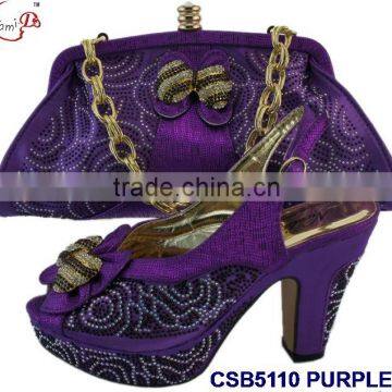 CSB5110 2016 Newest Design Woman Hot Selling Shoes With Matching Bags Crystal Cluth Factory Price Shoes Whole Sale Price photo-5