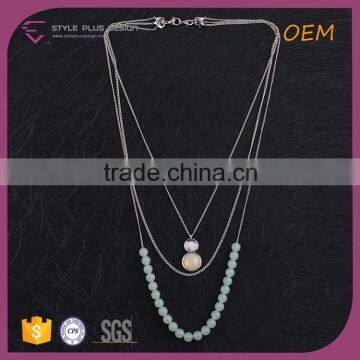 N74312K01 STYLE PLUS Long Elegant Layered Necklace Pendant Chain Necklace Jewelry Imitation Coral Beads Necklace Jewelry Set photo-4