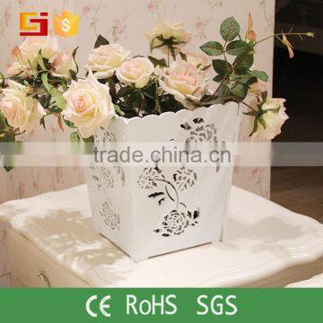 Decorative Cheap Laser Cut DIY Flower Pot With Elegant Flower Pattern photo-2