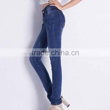 Hot fashion China classic style ladies skinny jeans top design wholesale