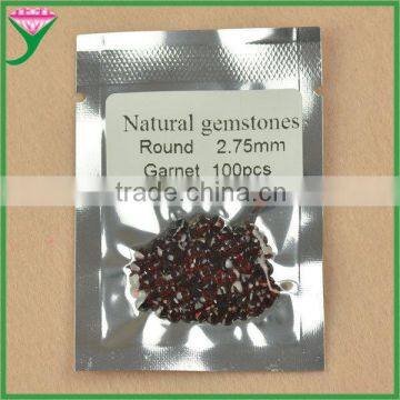 2.75mm round genuine natural garnet loose gemstone for sale