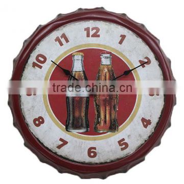 bottle cover metal wall clock