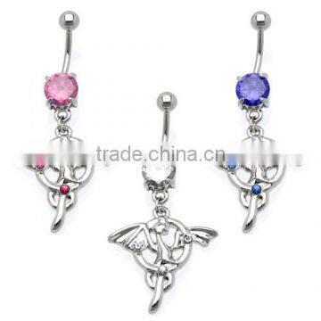 Flying Dragon Dangle Belly Ring