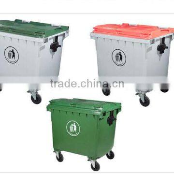 1100liter large waste bin with 4 wheel