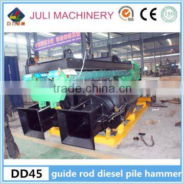 JULI Brand DD45 guide rod type diesel pile hammer for crane pile driver in Philippines & Indonesia