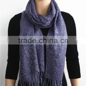 Jacquard Leopard Pattern Wool Scarf photo-2
