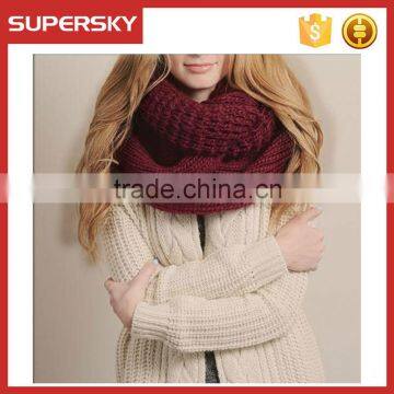 V-01 Oversized Chunky Infinity Double Wrap Women Custom Knit Scarf winter scarf