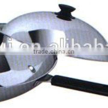 AH3602 32CM 34CM 36CM 38CM STAINLESS STEEL 201 CHINESE WOK SET photo-2