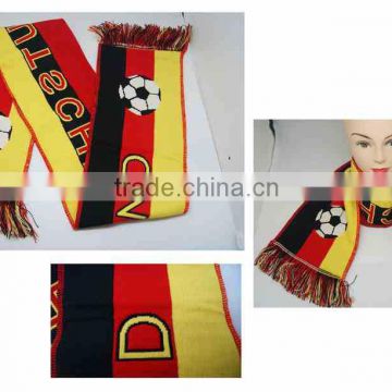 Germany series football fan printing scarf Custom 2016 Football European Cup Fans Scarf Gift