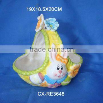 Easter holiday Decoration /Egg design decorative ceramic fruit basket