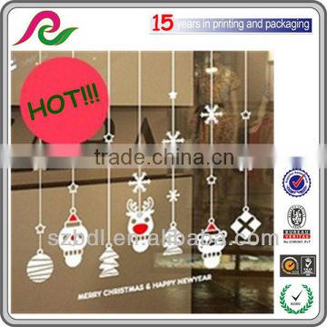 Hot customed 3D creative sticker design printing removable Christmas glitter sticker