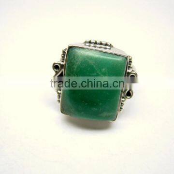 Australian Variscite Cabochon Gemstone Oxidized Sterling Silver Ring, Designer Nepali Handmade Ring,Indian Silver 925 Ring