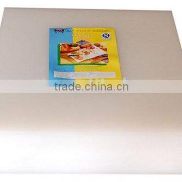 Layered white square plastic cutting board for farmer's market and supermarket