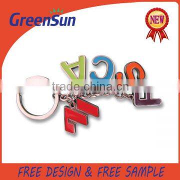 2015 Cheaper Hot sale letter metal keychain