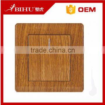 factory wholesale stylish 13a wood grain gang switch wall socket with neon