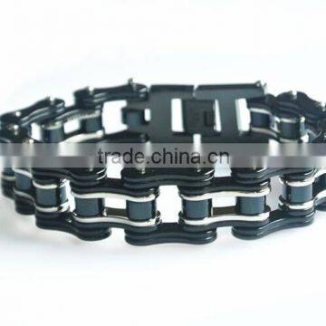 Fashion Bracelet Stainless Steel Cool Black Color Bicycle Biker Motorcycle Chain Link Bracelet for Men photo-3