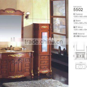 antiqued solid oak wood bathroom furniture