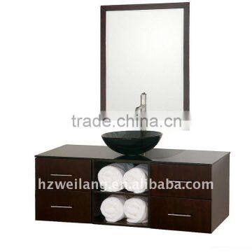 48"Contemporary Coffee Finish Bathroom Cabinet Vanity