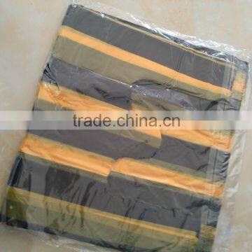 HDPE yellow+black striped bags thickness 18mic