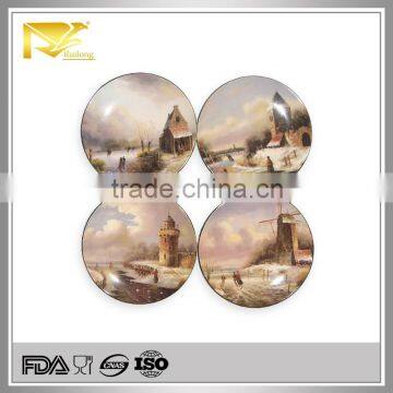 home decor 8 '' round view ceramic colored weight plates, decorative ceiling plates