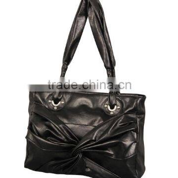 Black pu leather fashion ladies tote bags