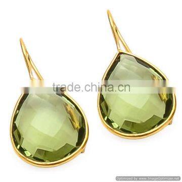 jaipur Jewelry Green Amethyst Hydro 925 Sterling Silver Earring, Gemstone Silver Jewelry Silver Jewelry Wholeseler