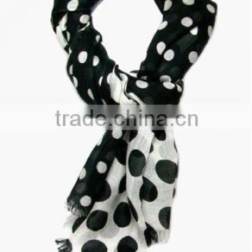 "Polka Dot Mix" Ladies 100% Acrylic Scarf in Black